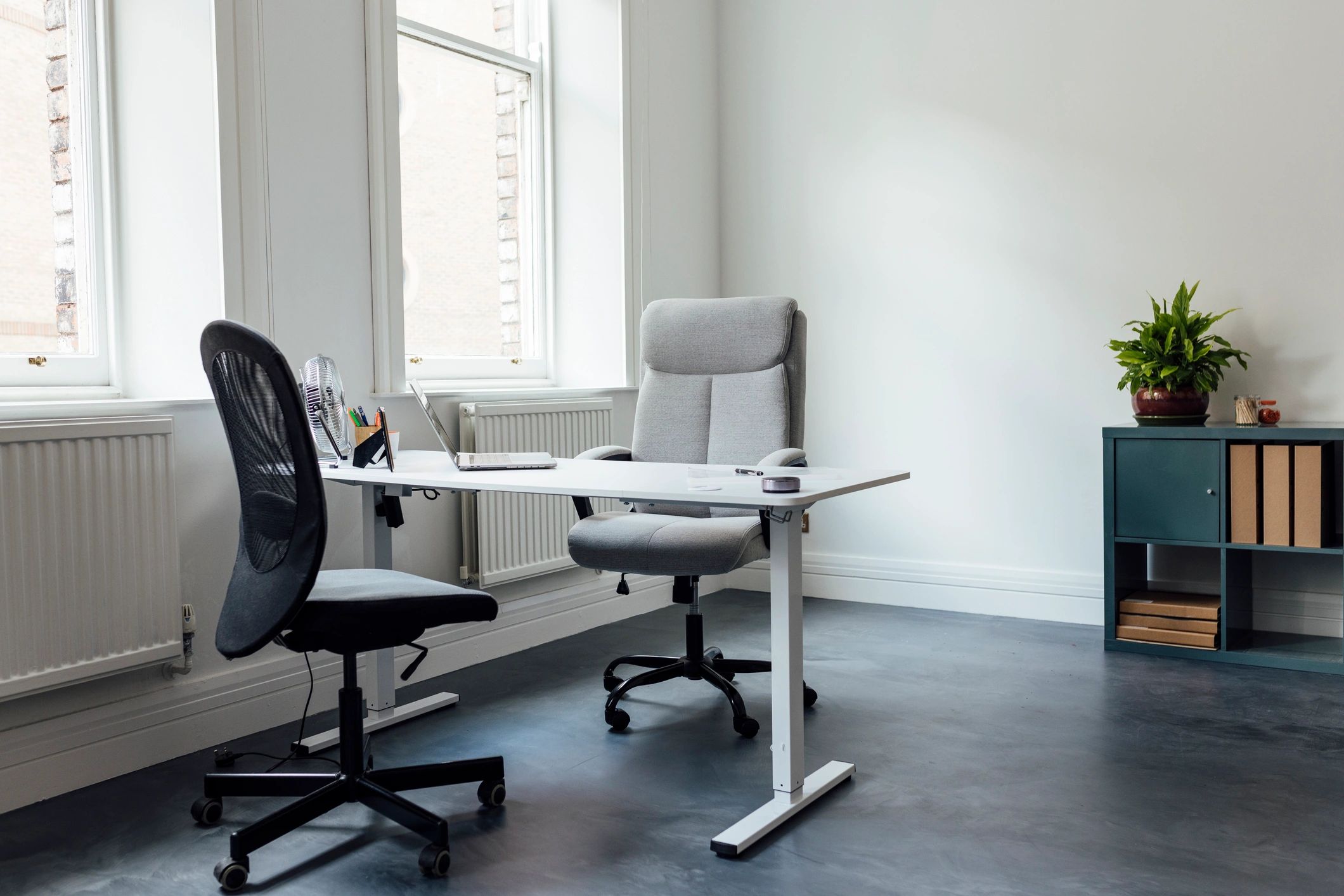 Organized workspace supporting focused daily routines